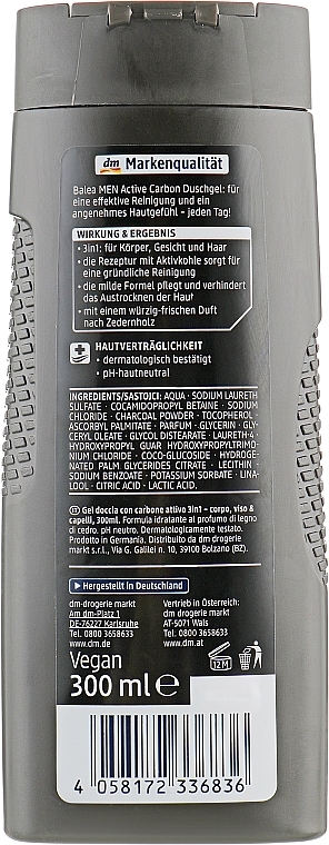 Shower Gel with Active Charcoal - Balea Men Active Carbon Duschgel — photo N2