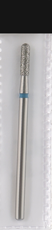 Diamond Nail File Drill Bit, rounded cylinder, L-8 mm, 2.3 mm, blue - Head The Beauty Tools — photo N1