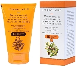 Quick Tan Cream with Jojoba Oil SPF15 - L'Erbolario Crema Solare Acceleratrice D'Abbronzatura All'Olio Di Jojoba — photo N2