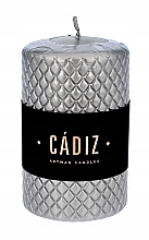 Fragrances, Perfumes, Cosmetics Decorative Candle, 7.3x11 cm, silver cylinder - Artman Cadiz