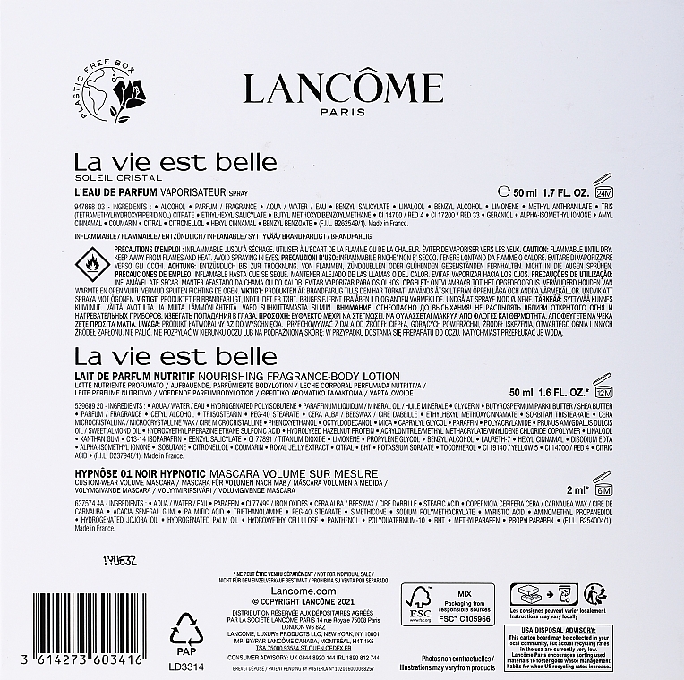 Lancome La Vie Est Belle - Set (edp/50ml + mascara/2ml + b/lot/50ml)  — photo N3