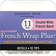 Fragrances, Perfumes, Cosmetics Wide Tips 'French Smile+' - Dashing Diva French Wrap Plus Double Wide White 50 Tips (Size 11)