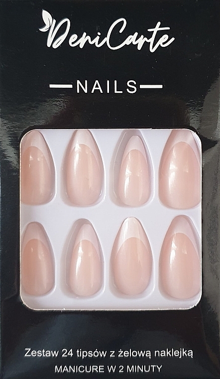 Almond Nail Tips, 24 pcs. - Deni Carte Nails 7127 — photo N1