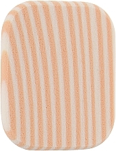 Rubberized Makeup Sponge "Rectangle", beige striped #989 - Dark Blue Cosmetics — photo N1