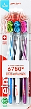 Fragrances, Perfumes, Cosmetics Kids Toothbrushes, ultra-soft, blue+white+purple - Elmex Swiss Made