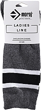 Fragrances, Perfumes, Cosmetics Women Knee-High Socks, grey with black stripe - Moraj