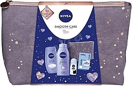 Fragrances, Perfumes, Cosmetics Set - Nivea Smooth Care (sh/gel/250ml + b/lot/400ml + deo/50ml + lip/balm/4.8g + bag)