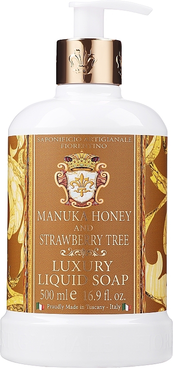 Manuka Honey & Strawberry Liquid Soap - Saponificio Artigianale Fiorentino Manuka Honey & Strawberry Tree Liquid Soap — photo N1