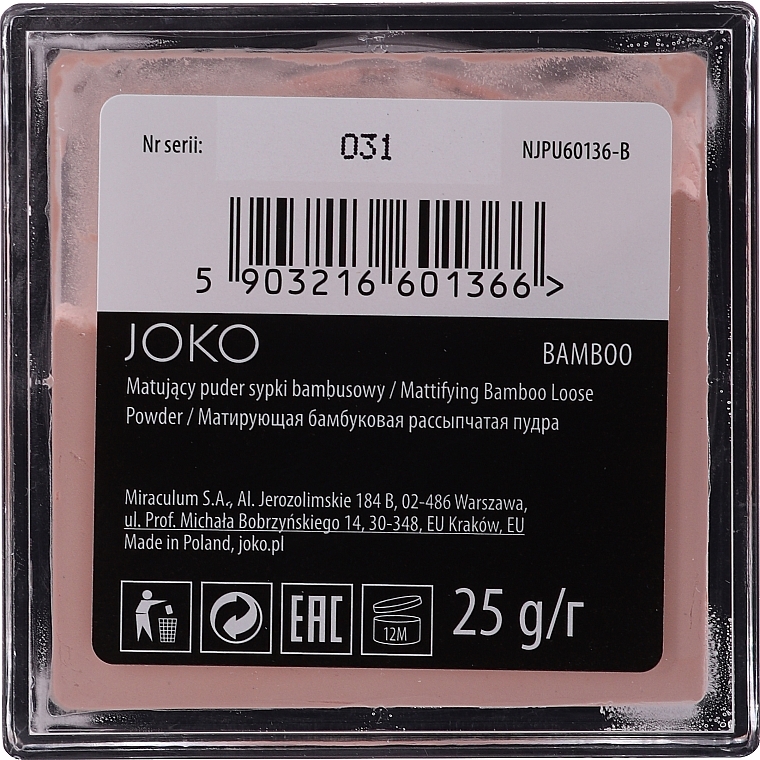 Mattifying Bamboo Loose Powder - Joko Mattifying Bamboo Loose Powder — photo N2