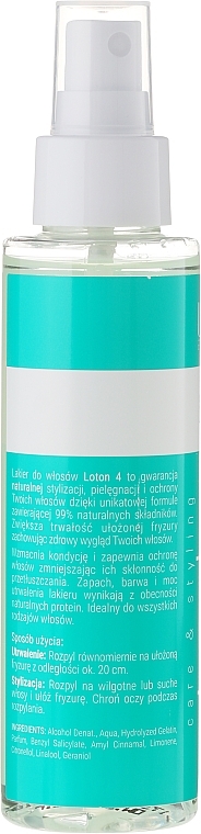 Natural Hair Spray - Loton 4 Hairspray — photo N2