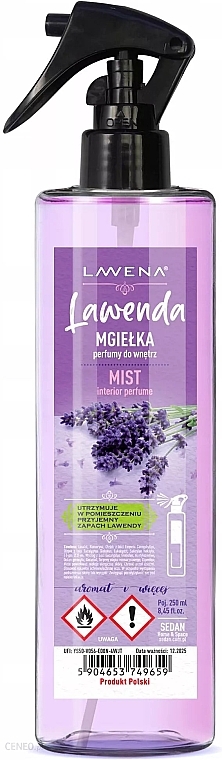 Air Freshener Spray 'Lavender' - Sedan Lavena Lavender Mist Interior Parfume — photo N1