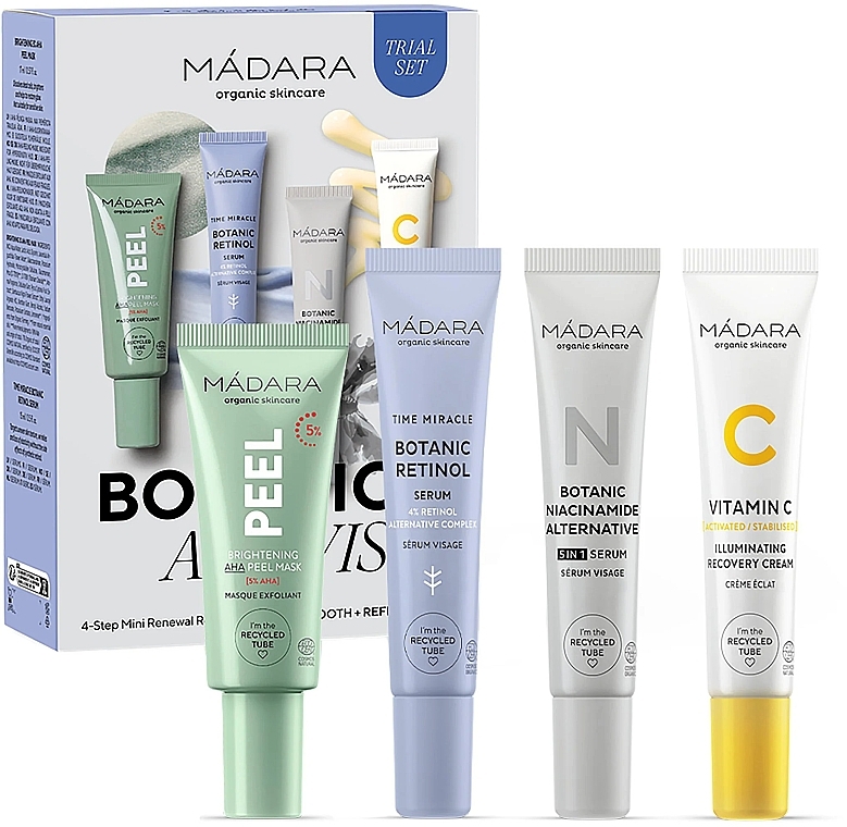 Set - Madara Cosmetics Botanic Activist 4-Step Mini Renewal Routine Set (f/ser/mini/15mlx2 + f/mask/mini/17ml + f/cr/mini/15ml) — photo N1