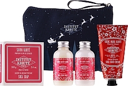 Fragrances, Perfumes, Cosmetics Set - Institut Karite Fleur de Cerisier (sh/gel/50ml + b/milk/50ml + h/cr/75ml + soap/100g + bag)