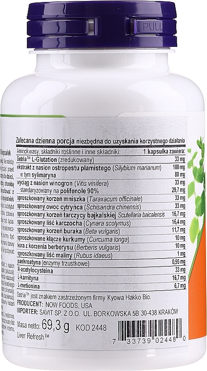 Liver Refresh Dietary Supplement - Now Foods Liver Refresh — photo N2