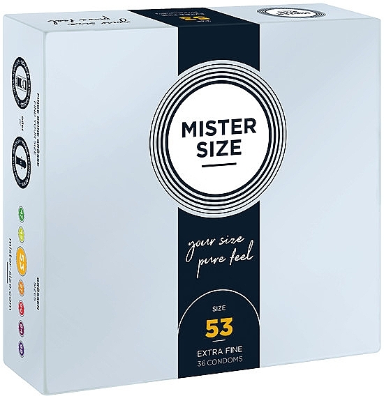 Latex Condoms, size 53, 36 pcs - Mister Size Extra Fine Condoms — photo N1