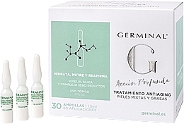 Fragrances, Perfumes, Cosmetics Deep Action Face Ampoules for Combination and Oily Skin - Germinal Deep Action Anti-Aging Serum for Mixed and Oily Skin