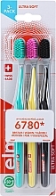 Toothbrush, ultra-soft, black + yellow + turquoise - Elmex Swiss Made — photo N2