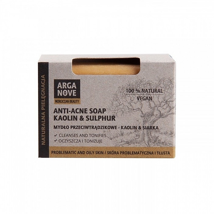 Kaolin & Sulphur Natural Soap - Arganove Kaolin & Sulphur Anti-Acne Soap — photo N1