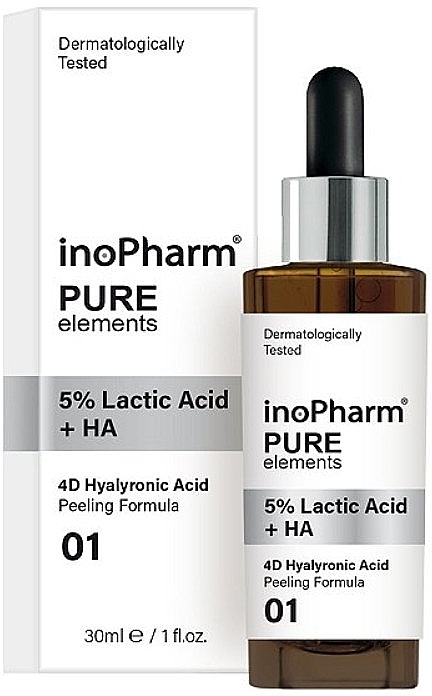 Exfoliating Face Peeling with 5% Lactic and Hyaluronic Acids - InoPharm Pure Elements 5% Lactic Acid + HA Peeling — photo N1