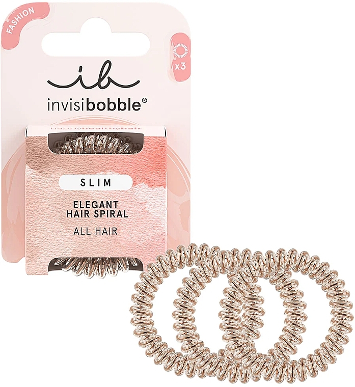 Hair Band - Invisibobble Slim Bronze Me Pretty Elegant Hair Spiral	 — photo N1