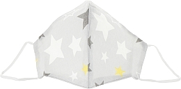Fragrances, Perfumes, Cosmetics Protective Fabric Face Mask, grey with large stars, size M - Gioia