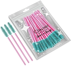 Fragrances, Perfumes, Cosmetics Lash & Brow Brush, turquoise with hot pink handle - Clavier