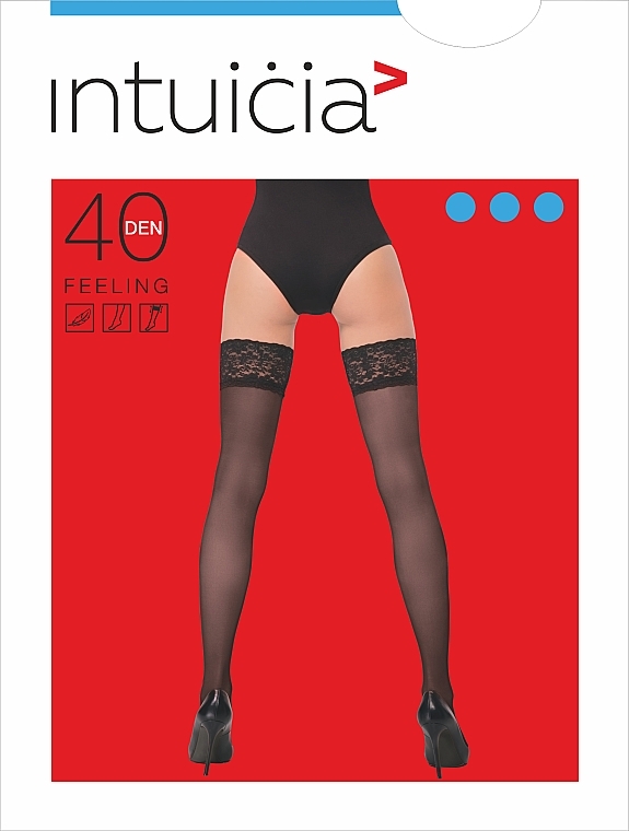 Stockings "FEELING" 40 Den, black - Intuicia — photo N1